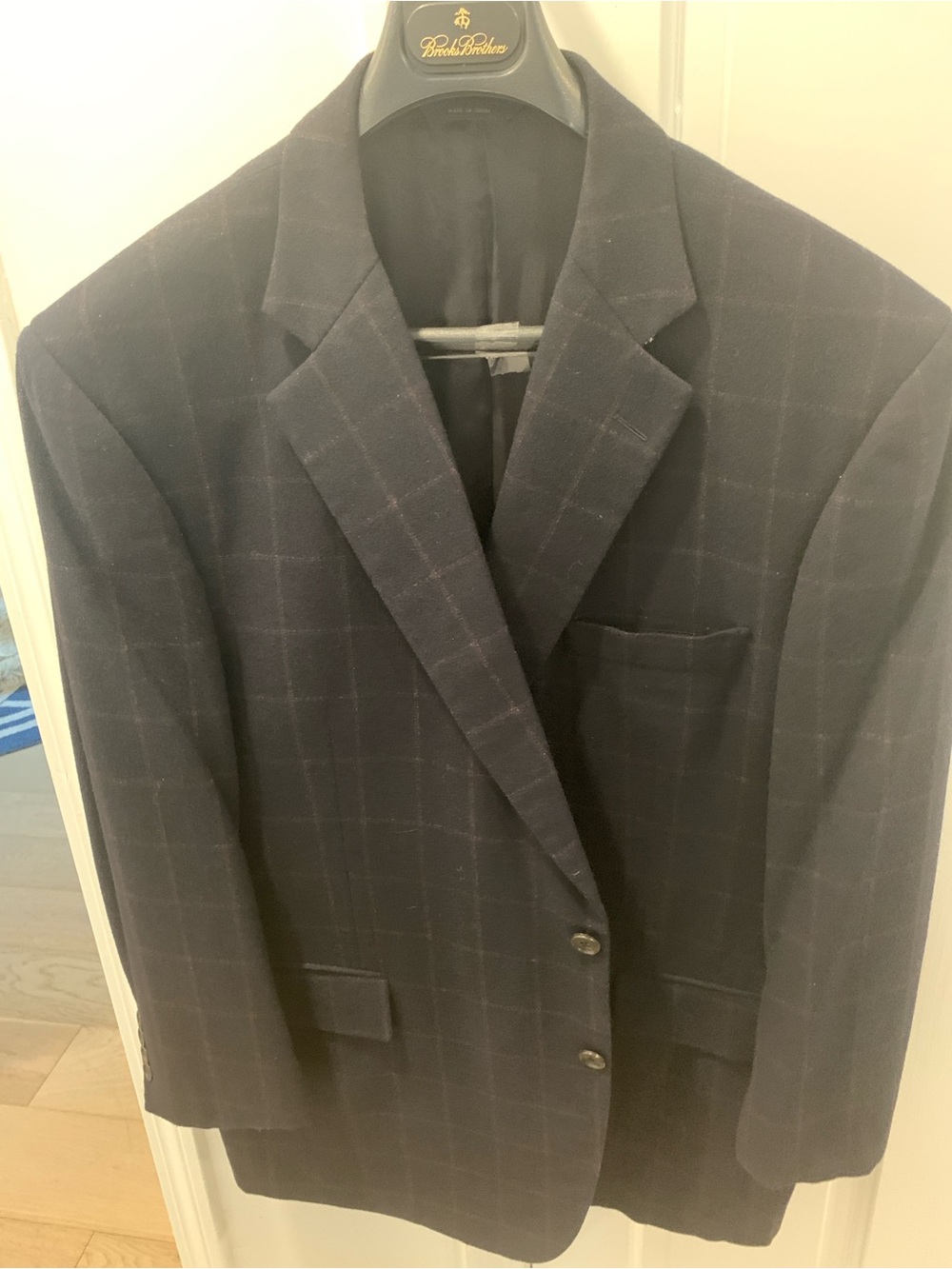 Brooks Brothers Navy Windowpane Sport Coat